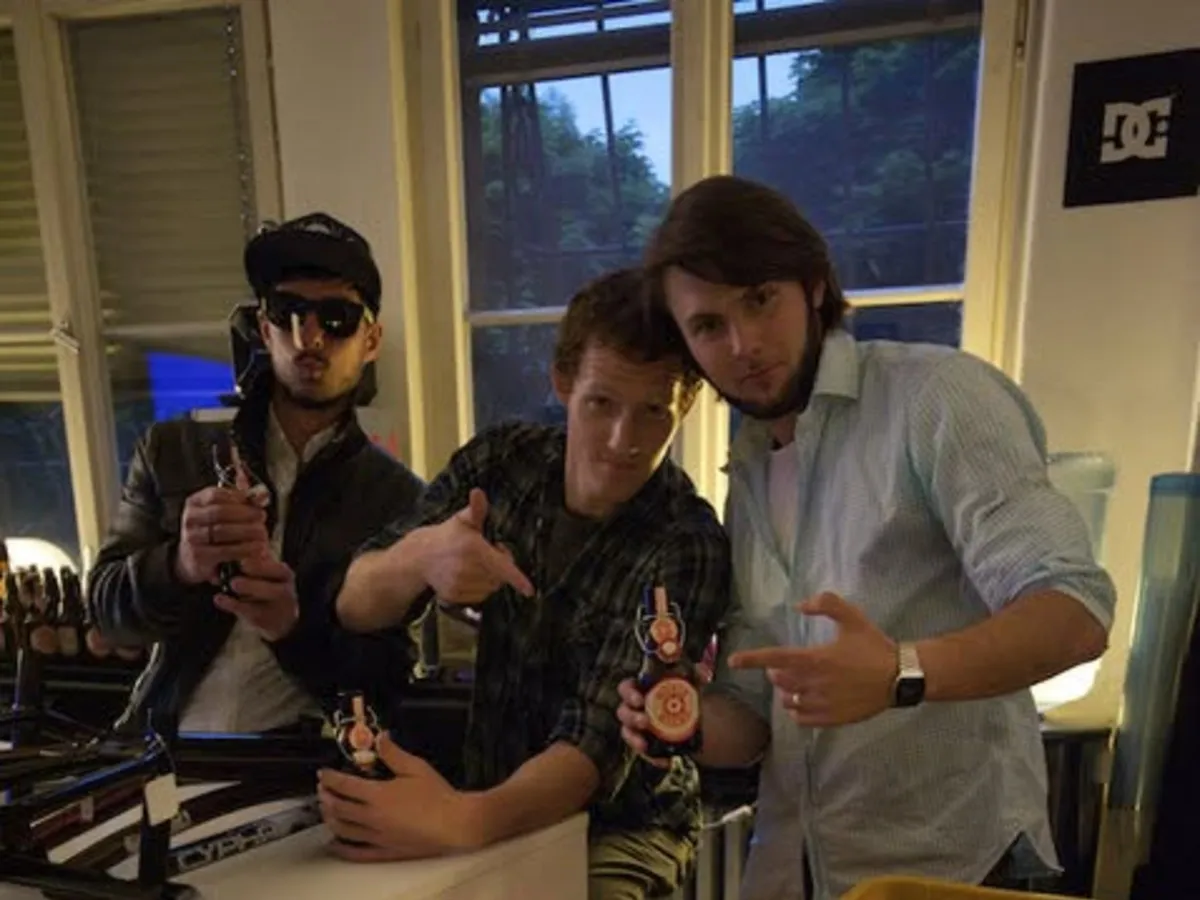 Three at the counter at the Animal "Cut" premiere