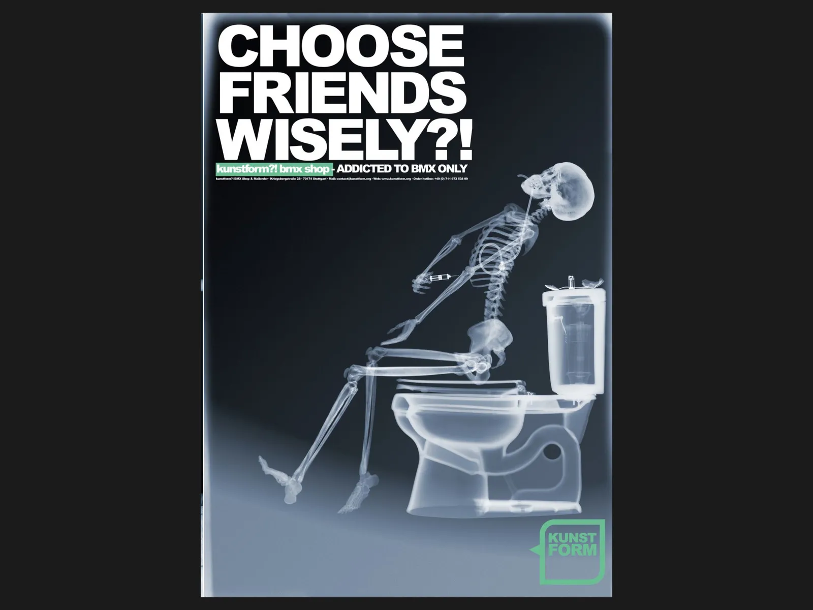 Röntgenmotiv Choose friends wisely mit einem Skelett