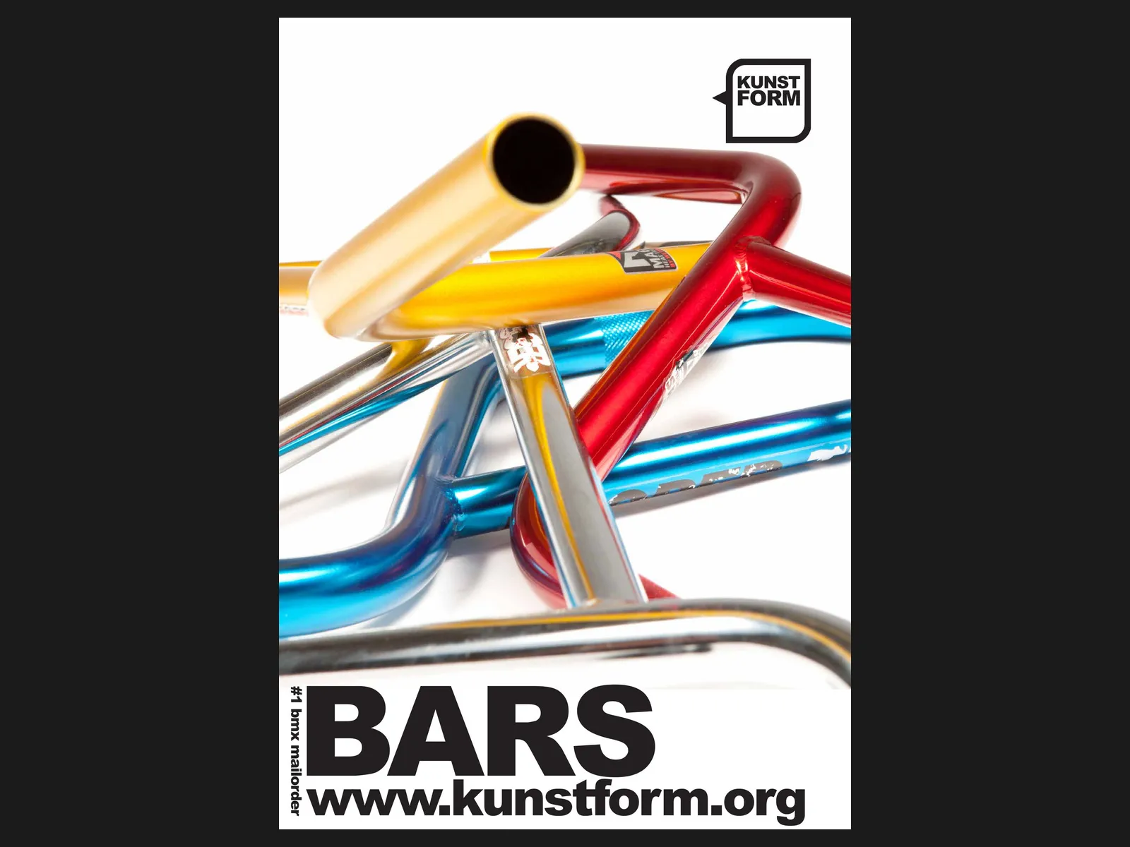 Poster 2010: Bars, Lenker in Gold, Rot, Blau und Chrom