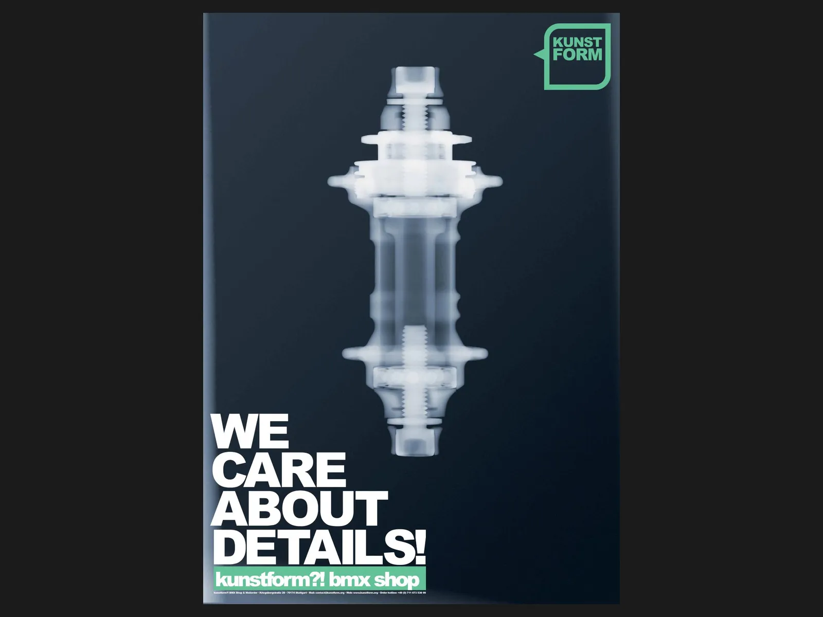 Röntgenbild einer Nabe, Motto We care about details