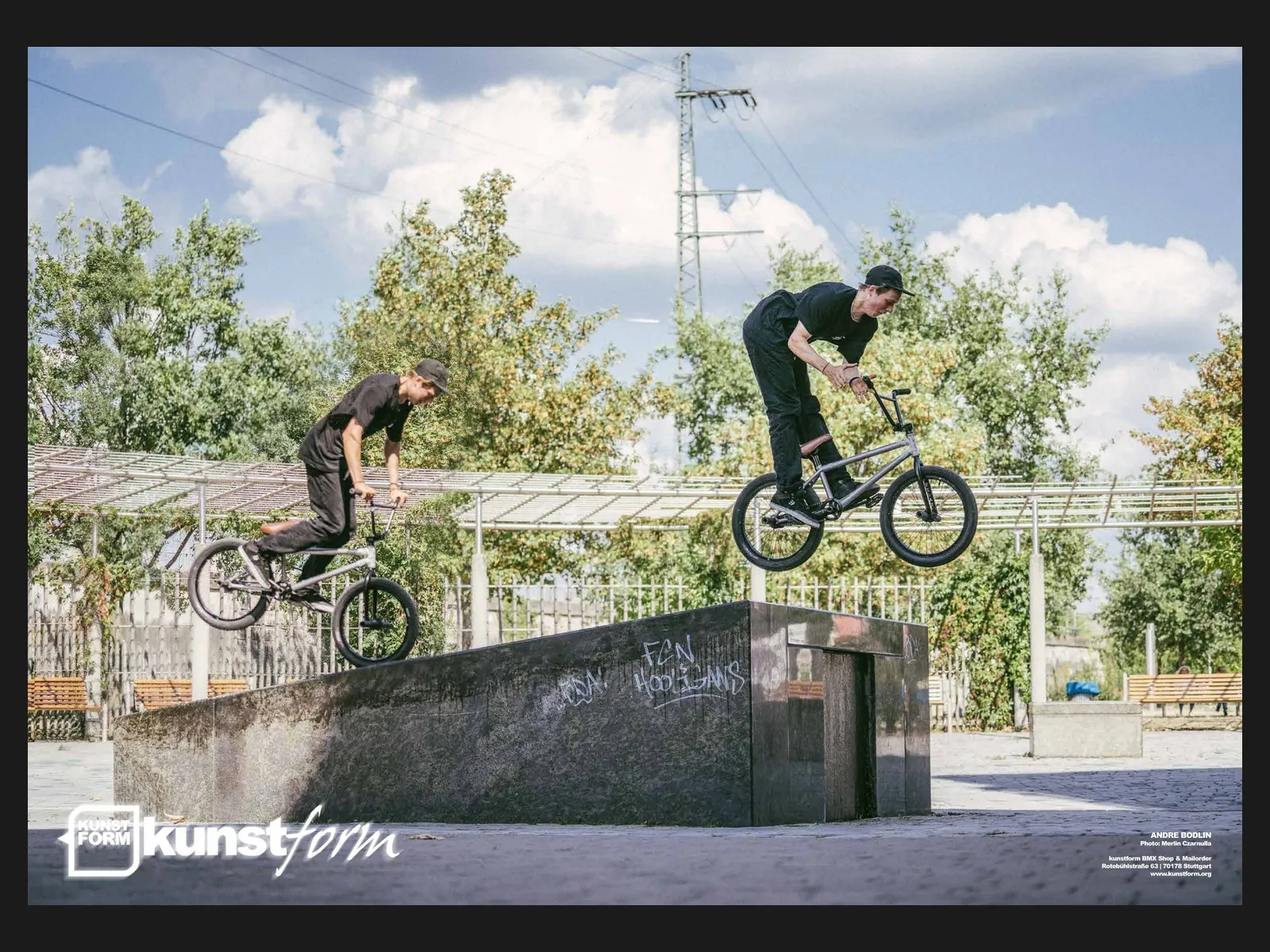 Teamposter 2018: Andre Bodlin als Bewegungsstudie über eine Ledge, Foto Merlin Czarnulla