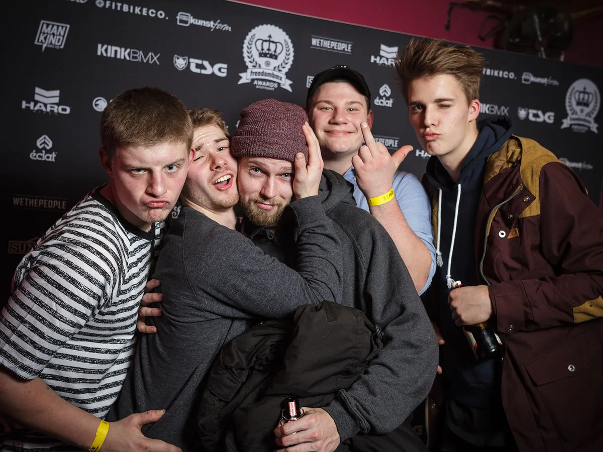Party Crew an der Fotowand der freedombmx Awards 2016 in Stuttgart