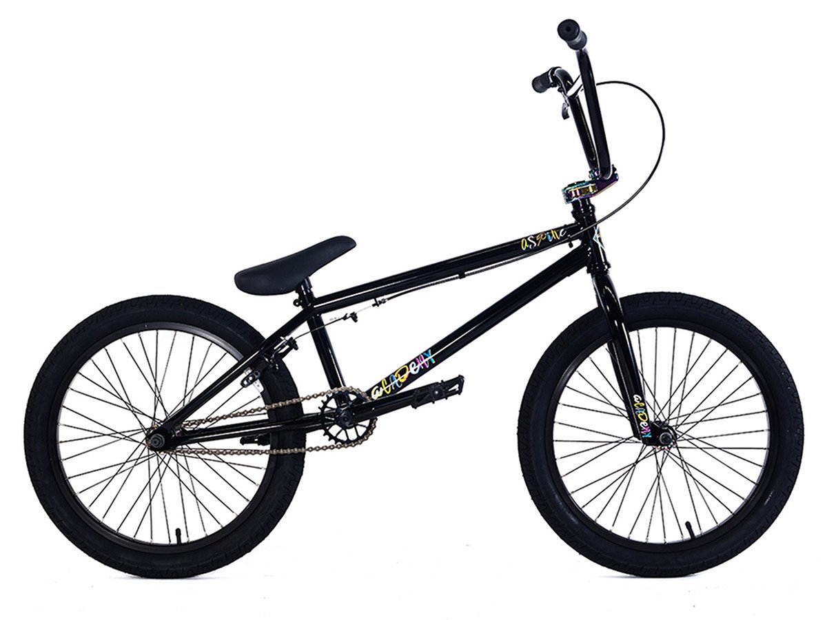 Academy BMX "Aspire" 2018 BMX Bike Gloss Black / Rainbow kunstform BMX Shop & Mailorder