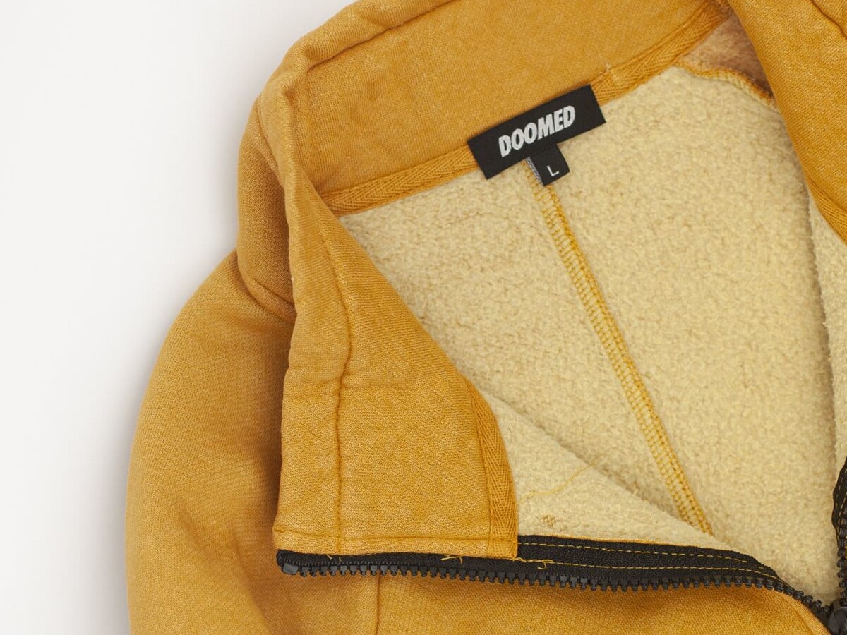 yellow half zip pullover