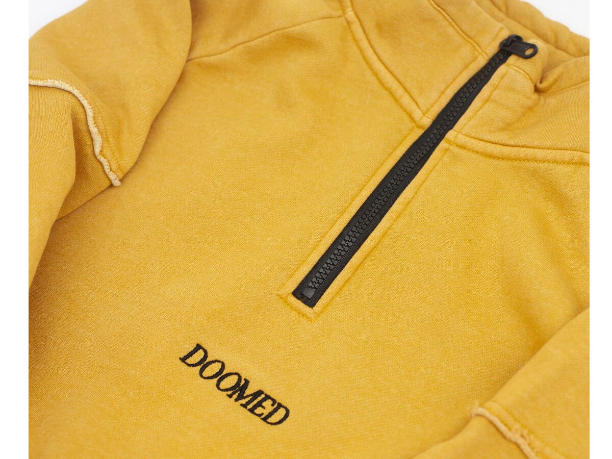 yellow half zip pullover