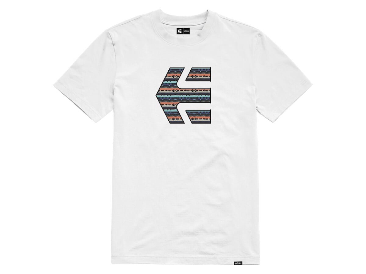 Etnies Icon Print Tee T Shirt White Blue Kunstform Bmx Shop Mailorder Worldwide Shipping