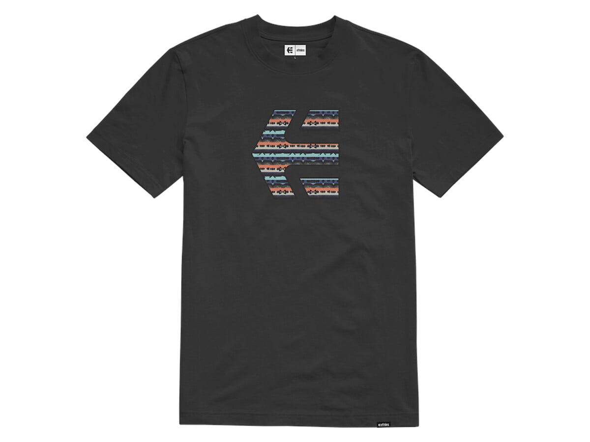 Etnies Icon Print Tee T Shirt Black Blue Kunstform Bmx Shop Mailorder Worldwide Shipping