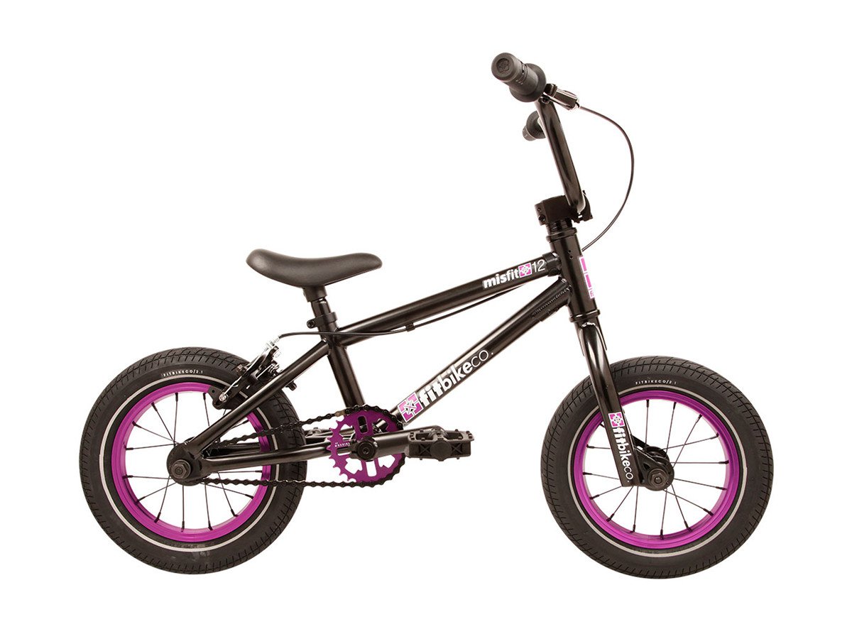 black and purple bmx bike