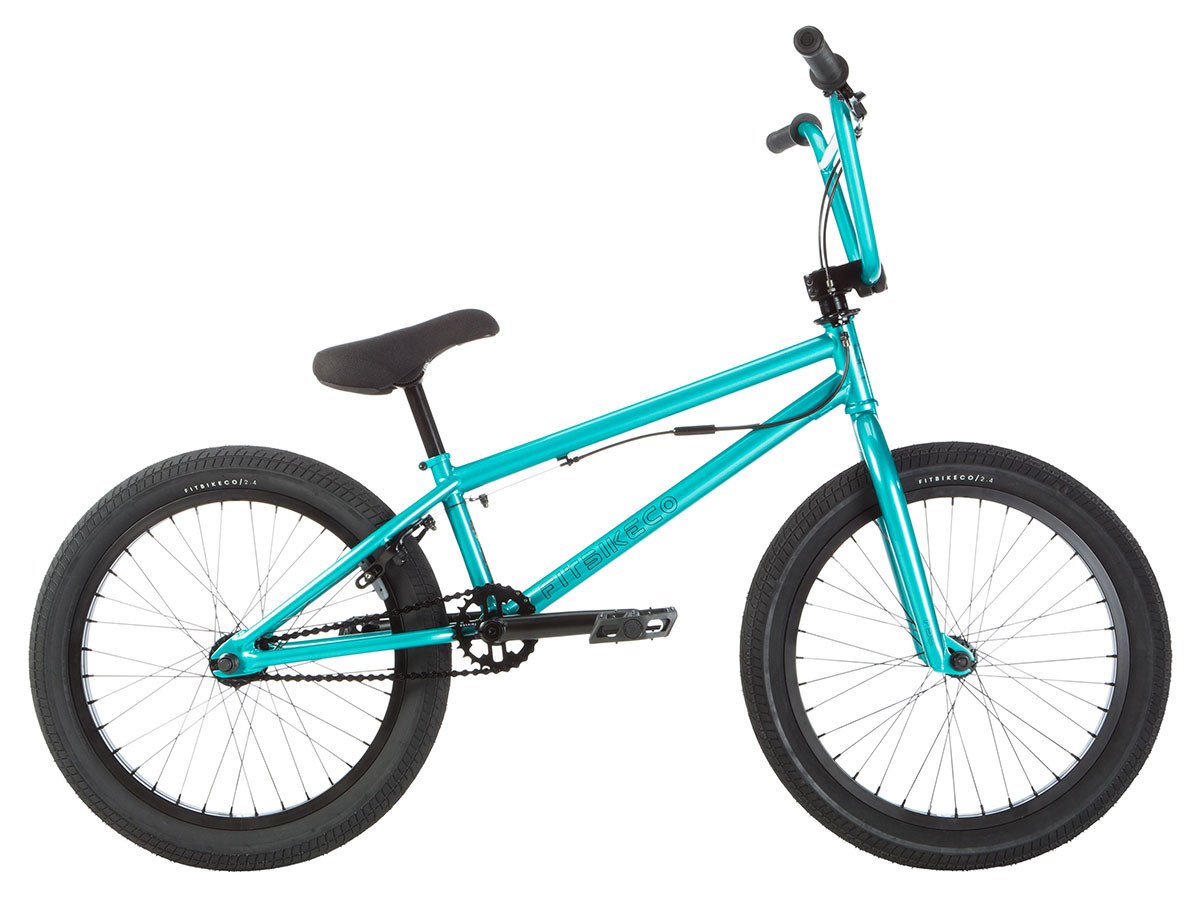 black and teal bmx bike