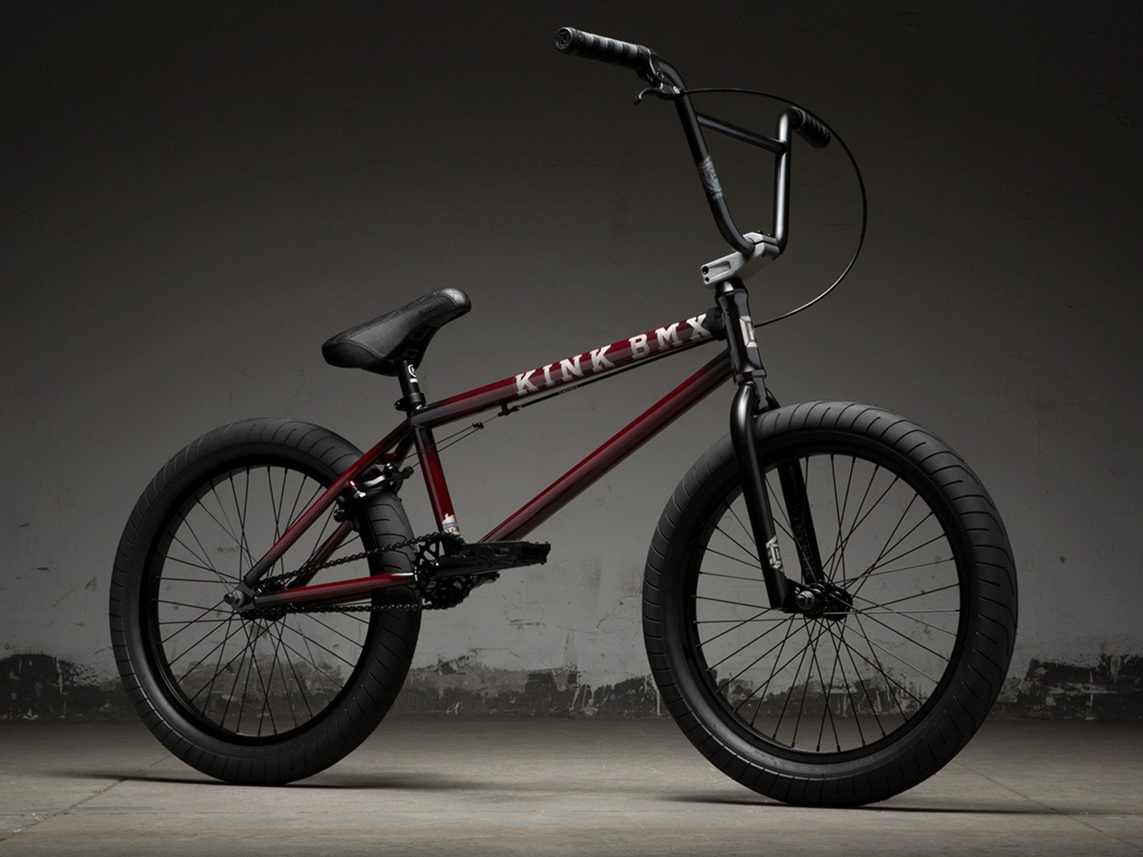 Kink Bikes "Gap" 2019 BMX Bike Gloss Trans Black Cherry Friction Fade