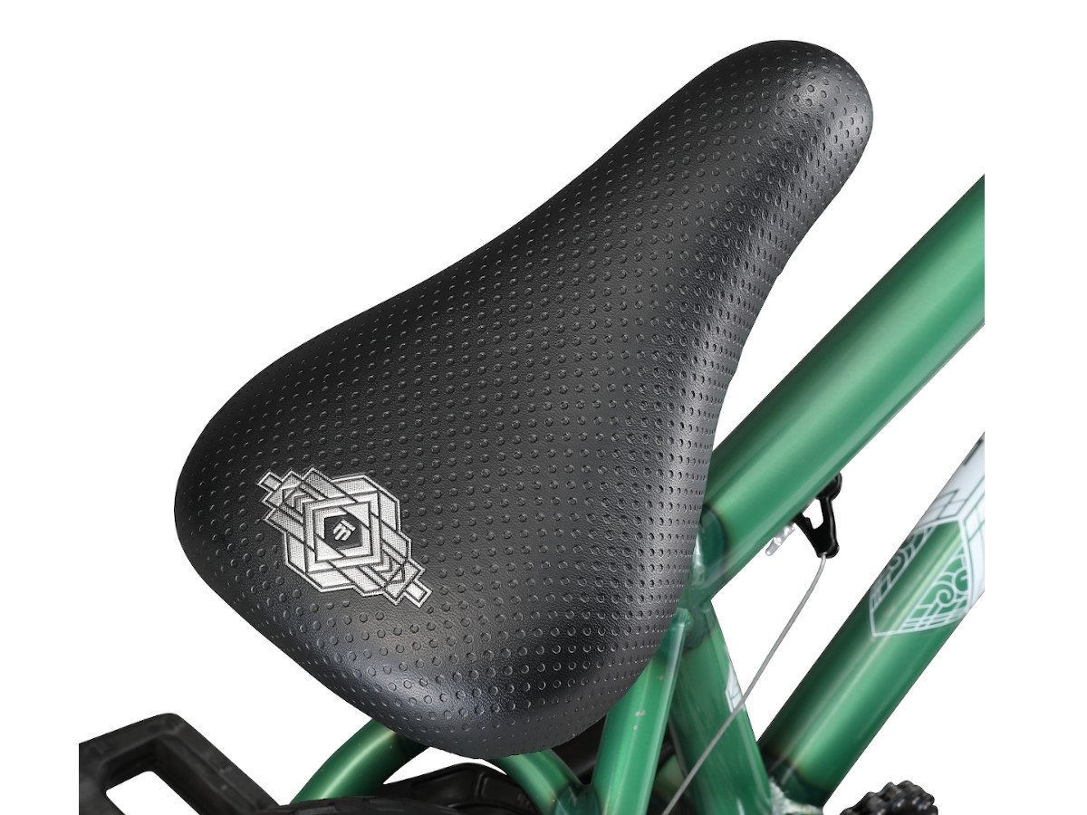 Academy BMX Seat /& Post Combo Black Padded Bike Seat with Green Underside