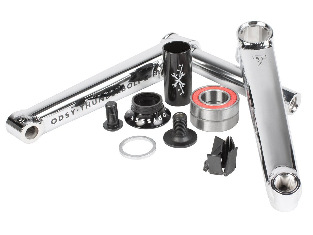ODYSSEY BMX BIKE THUNDERBOLT BICYCLE CRANK SPROCKET KIT CHROME//BLACK