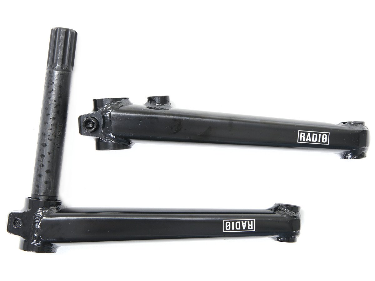 New Black 175mm 3-Piece BMX CRANK SET CR-MO 8T EURO BB 19mm Sealed Bearings BIKE