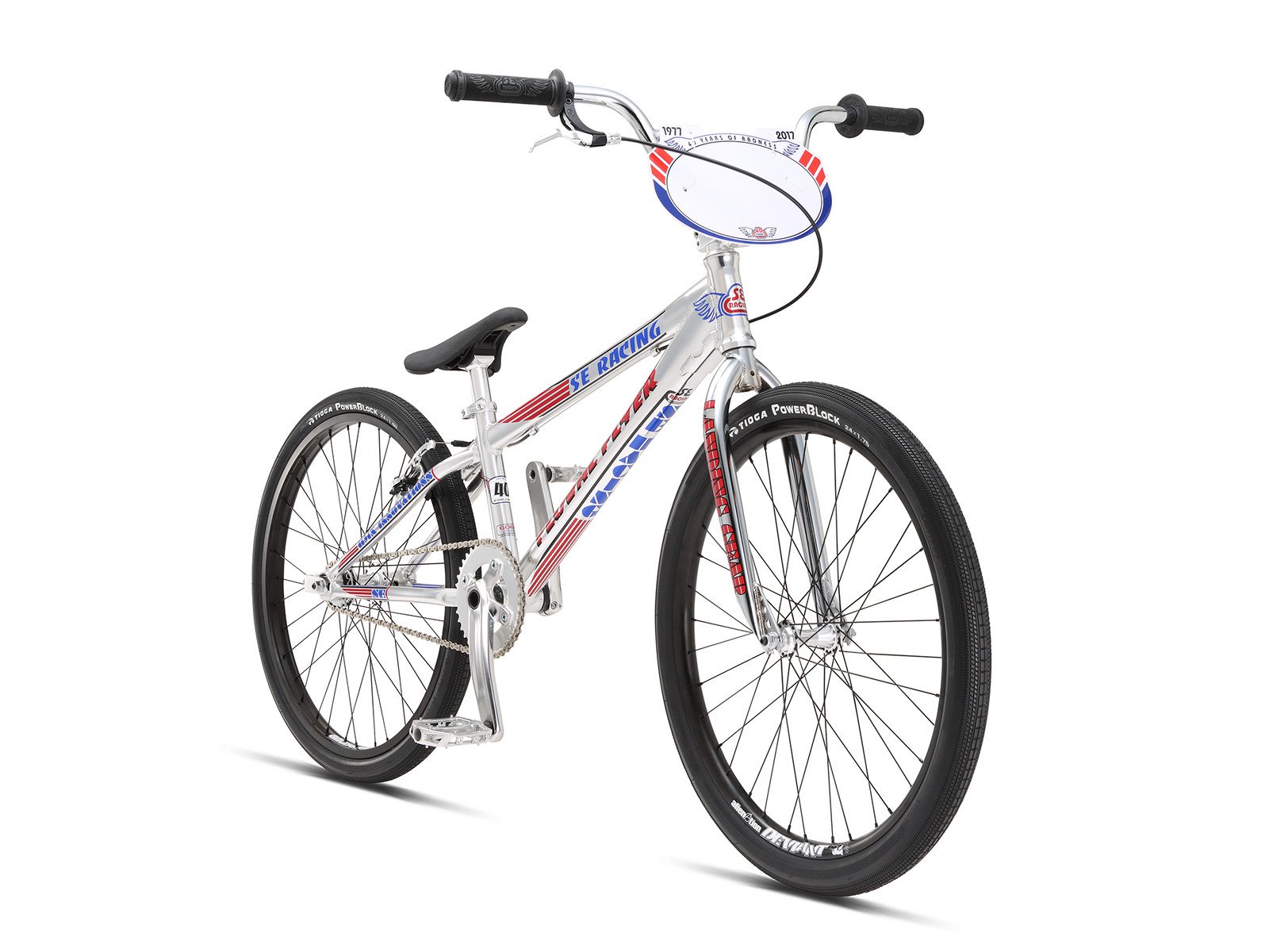 SE Bikes "Floval Flyer 24" 2018 BMX Race Cruiser Bike 24 Inch High Polish Silver kunstform