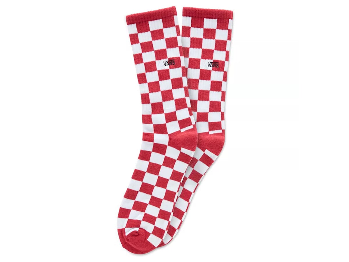 vans checkerboard red white