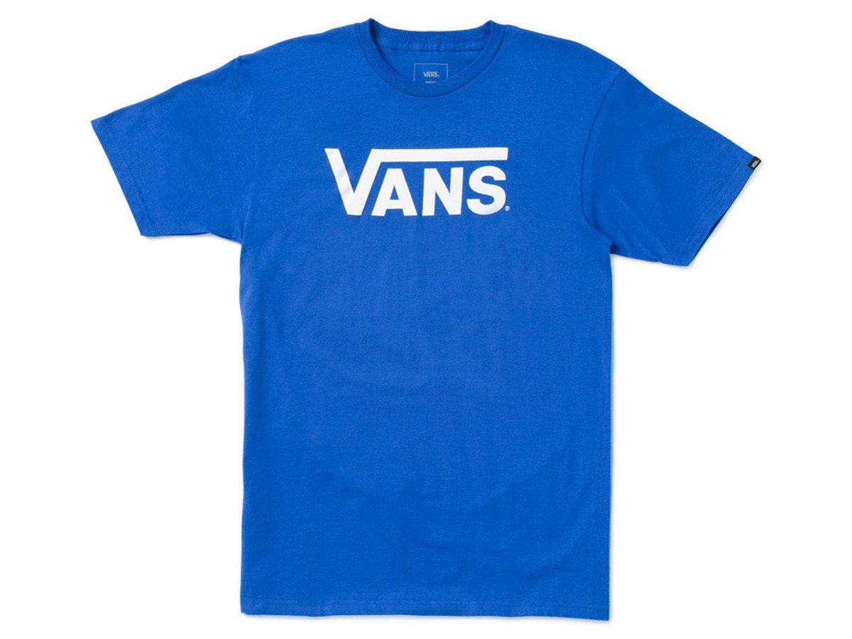 white and blue vans t shirt