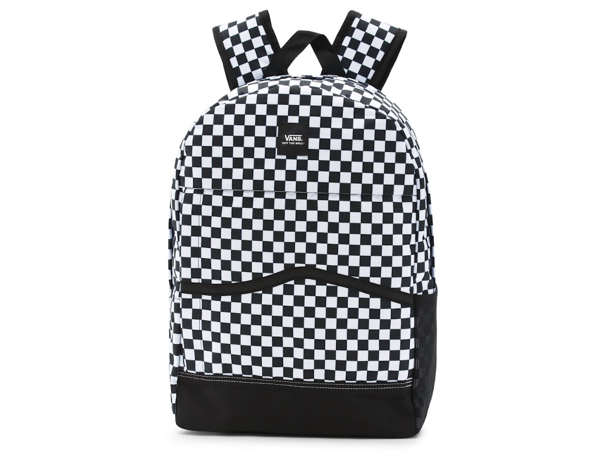 vans checkerboard backpack black