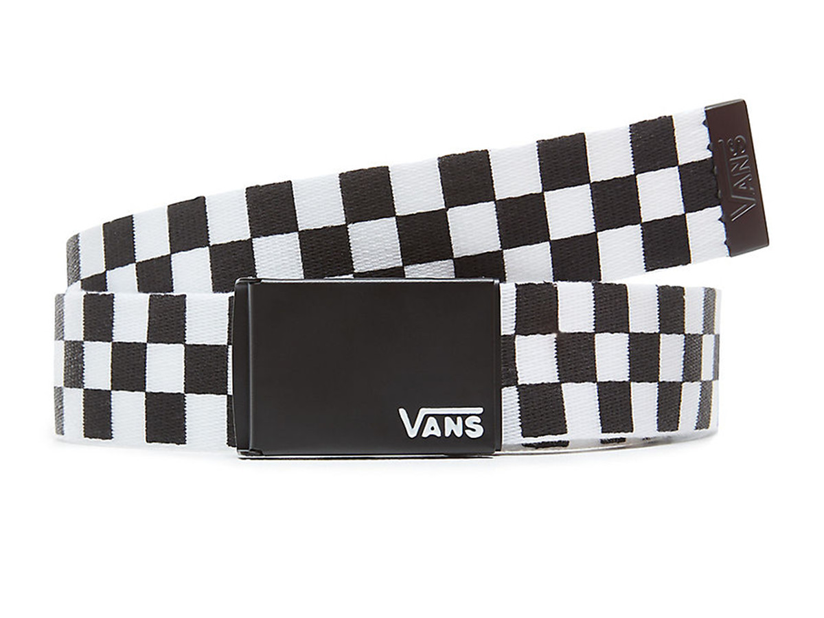 vans deppster black & white checkered web belt