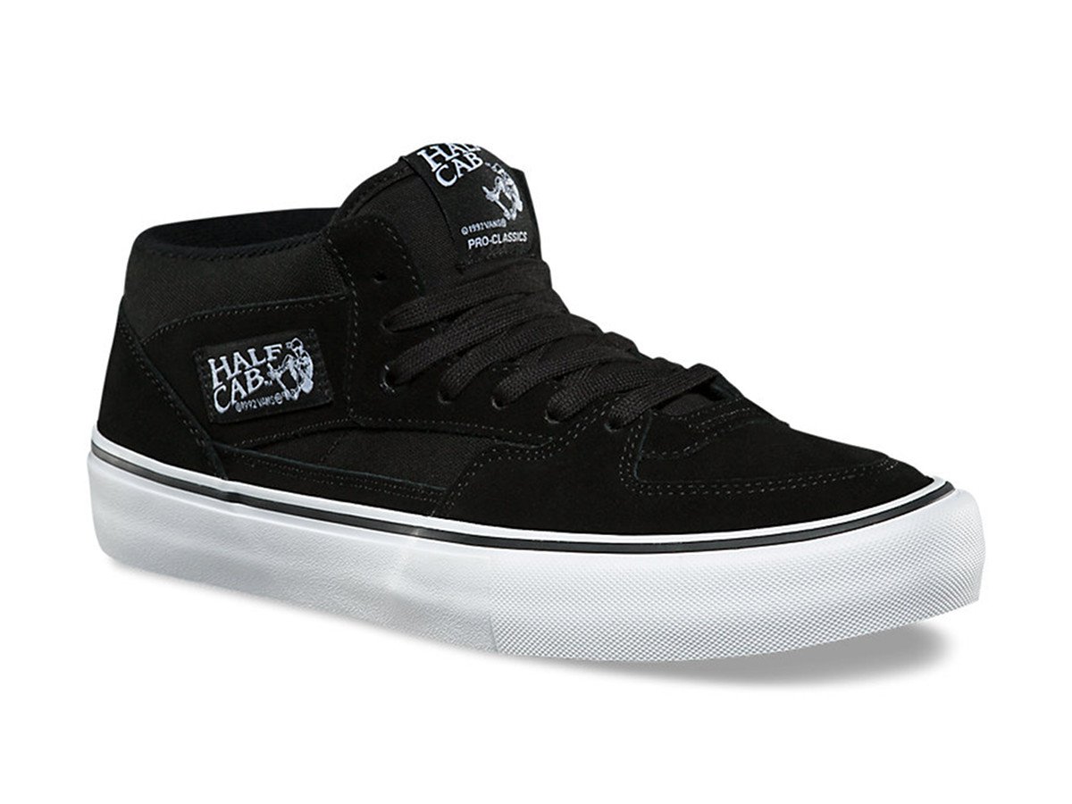 half white half black vans