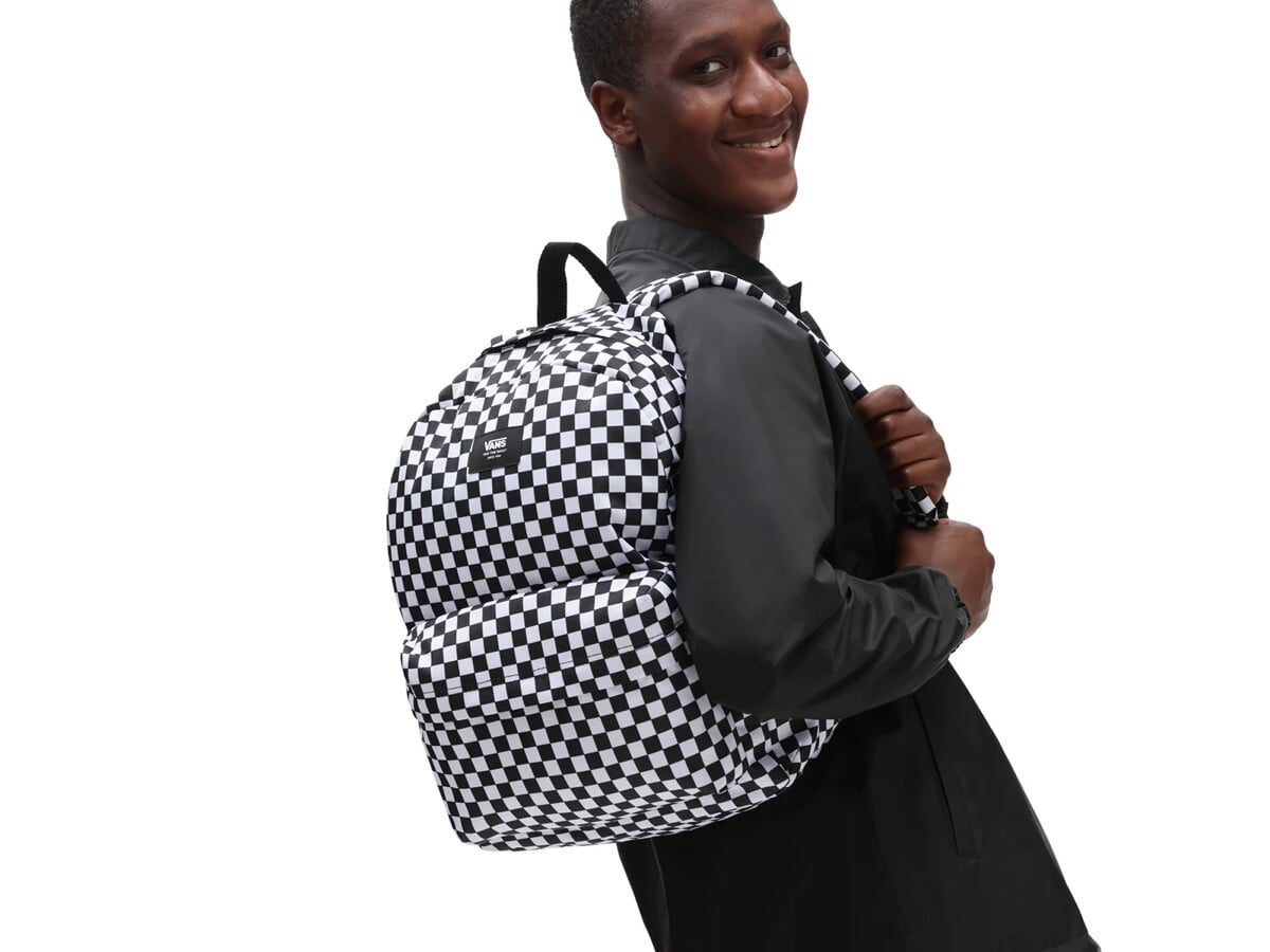 vans black checkered backpack