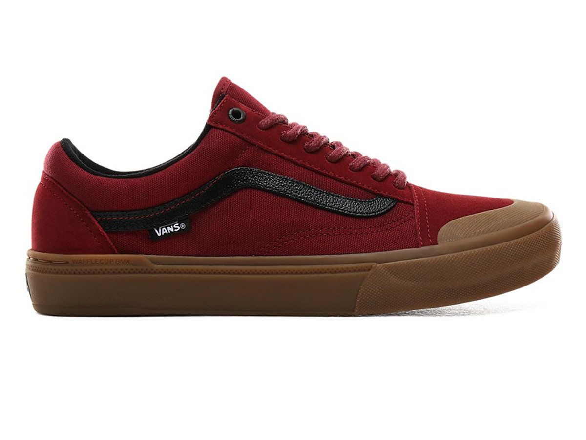 vans old skool premium leather red