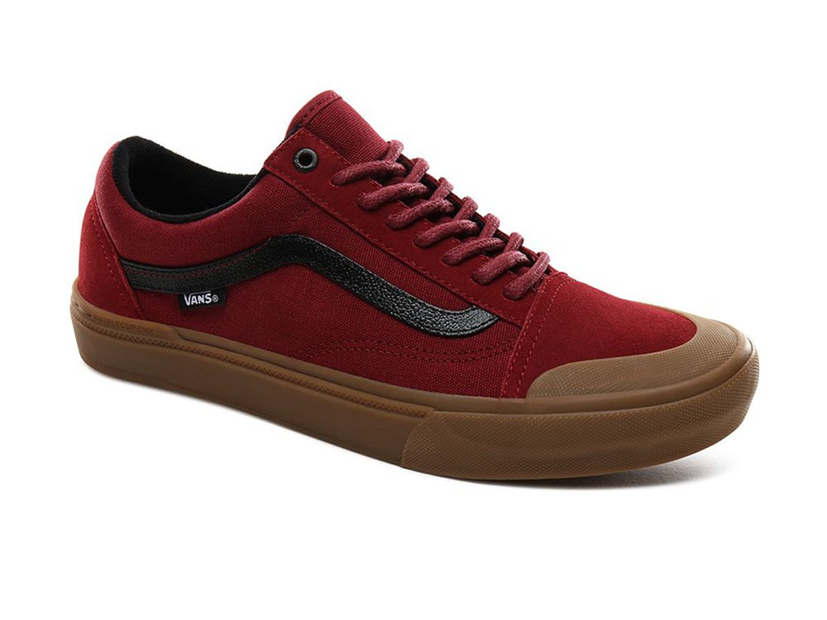 vans old skool red gum