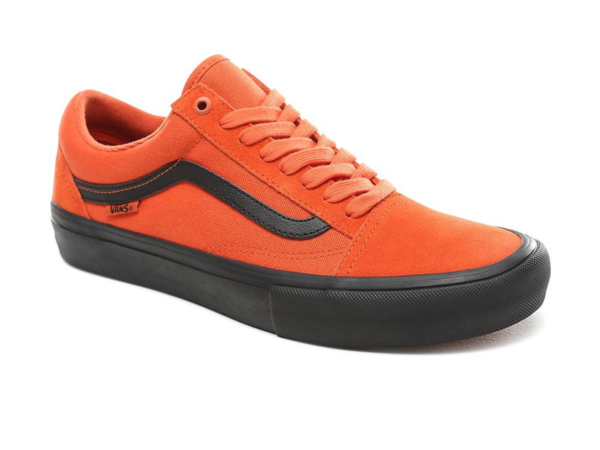 vans old skool orange and black