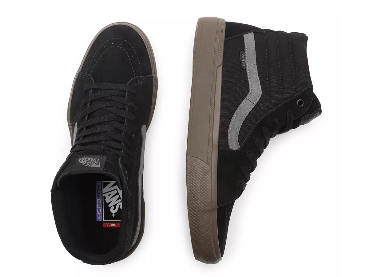 vans sk8 hi black gum sole