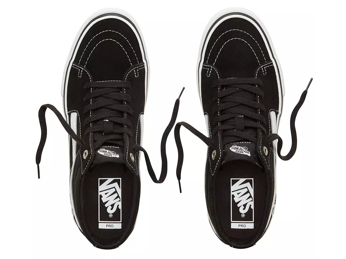 vans sk8 mid black white