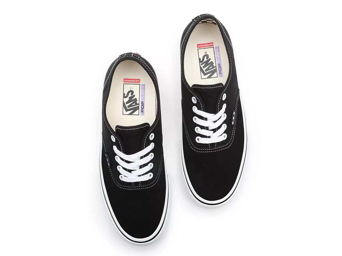 Vans Authentic Black and White Canvas Skate Shoes