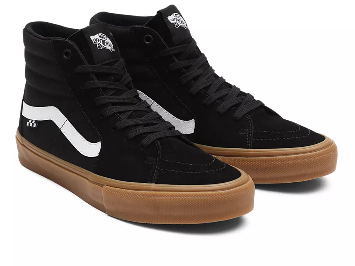 vans sk8-hi pro skate shoes - black/gum