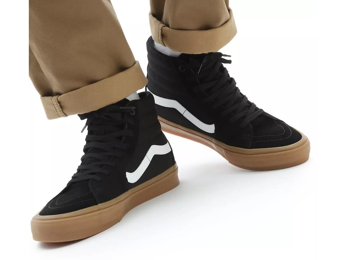 vans shoes black gum sole