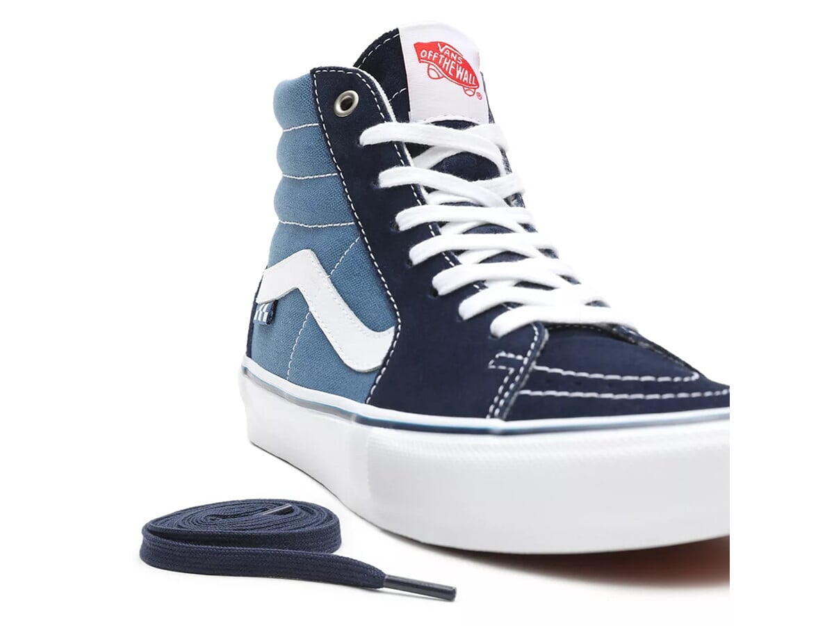 black and blue vans sk8 hi