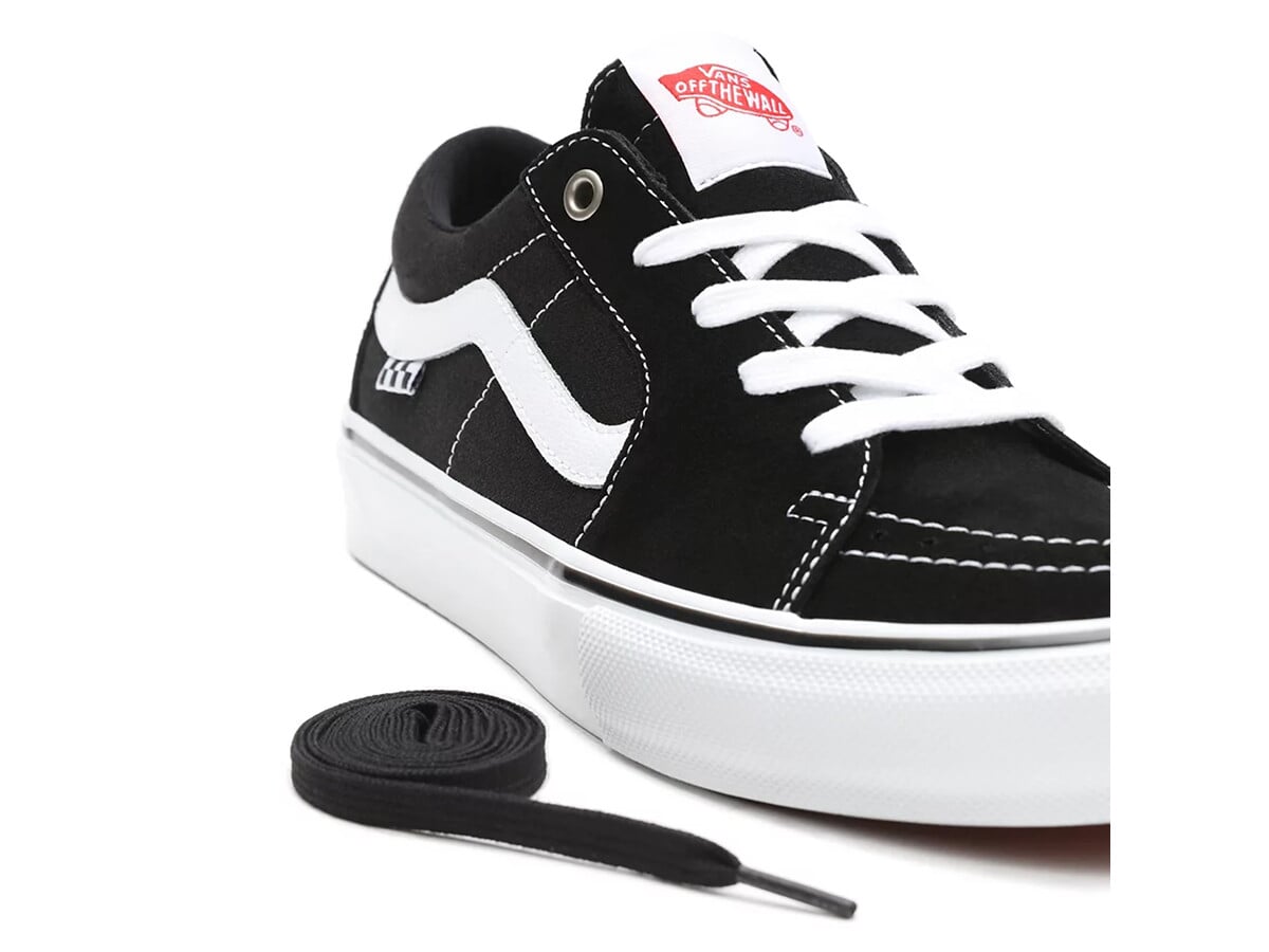 black and white low top vans