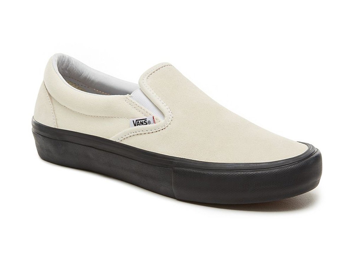 vans slip on pro white black