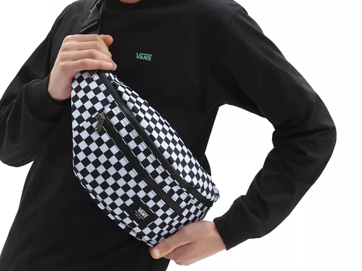 vans black and white checkered bag