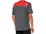 100 Percent "Airmatic" Jersey T-Shirt - Charcoal/Racer Red