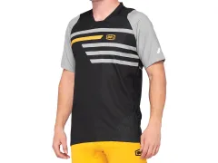 100 Percent "Celium" Jersey T-Shirt - Black/Mustard