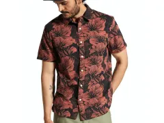 Brixton "Charter Print" Shirt - Washed Black/Terracotta Floral