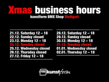 Xmas 2019 - Dates and Business Hours
