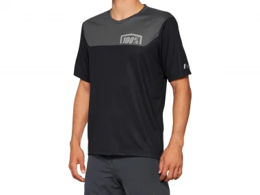 100 Percent "Airmatic II" Jersey T-Shirt - Black/Charcoal