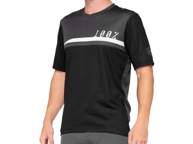 100 Percent "Airmatic" Jersey T-Shirt - Black/Charcoal