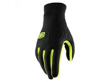 100 Percent "Brisker Xtreme" Gloves - Black/Fluo Yellow