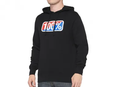100 Percent "Classic Fleece" Hooded Pullover - Black