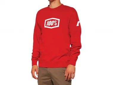 100 Percent "Icon Crewneck" Pullover - Deep Red