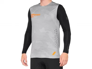 100 Percent "R-Core Concept" Jersey Longsleeve - Grey Camo/Black