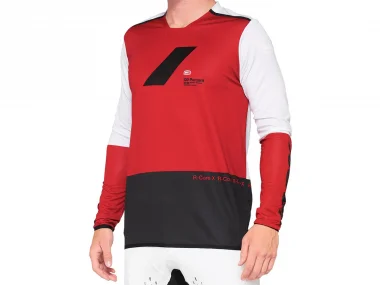 100 Percent "R-Core (SP21)" Jersey Longsleeve - Cherry/Black/White