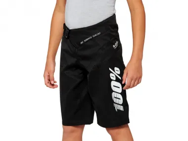 100 Percent "R-Core Youth" BMX Race Short Pant - Black (Kids)