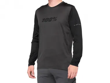 100 Percent "Ridecamp" Jersey Longsleeve - Black/Charcoal