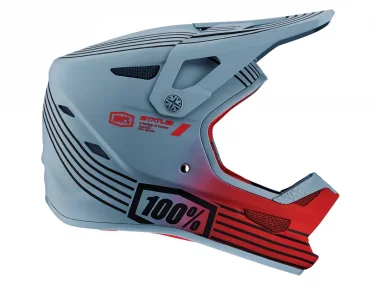 100 Percent "Status BMX/Downhill" Fullface Helmet - Caltec/Grey/Red